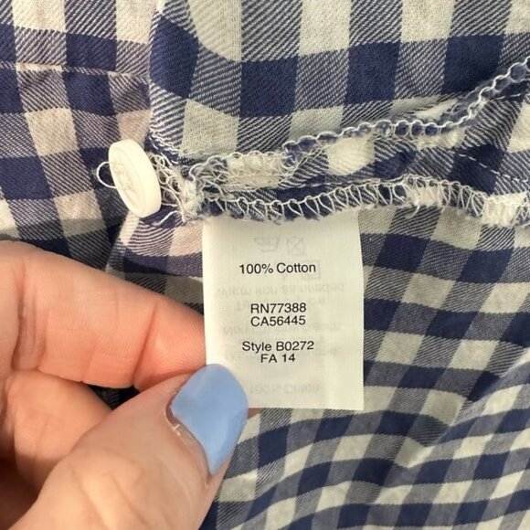 Madewell Gingham Plaid Button Down Long Sleeve Blouse Blue White Size Medium - Picture 4 of 4